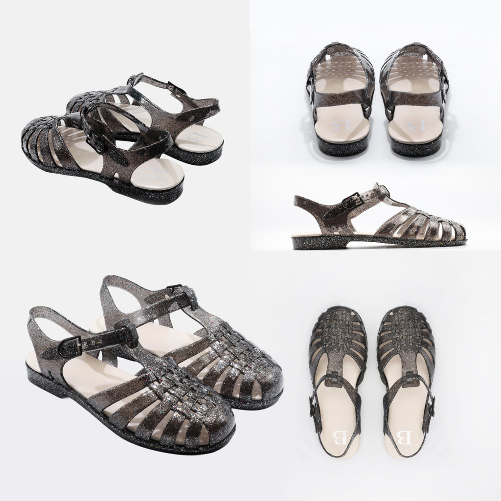 Berrybenka รองเท้าผู้หญิง รุ่น Sofia Molly Jelly Sandal รองเท้าแตะเจลลี่ รองเท้าสวมแฟชั่น (สี Black)