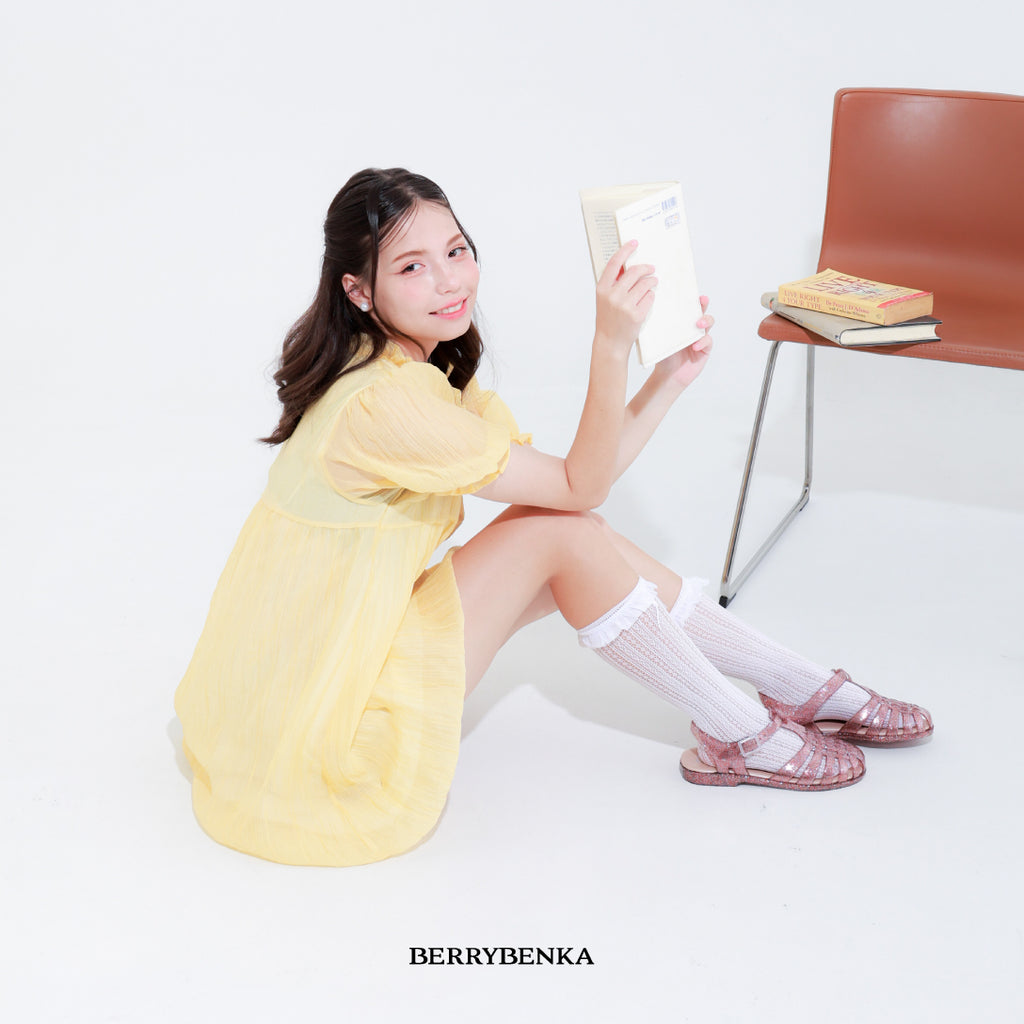 Berrybenka รองเท้าผู้หญิง รุ่น Sofia Molly Jelly Sandal รองเท้าแตะเจลลี่ รองเท้าสวมแฟชั่น (สี Pink)