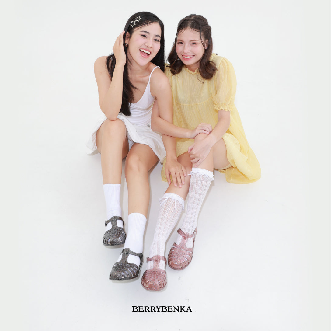 Berrybenka รองเท้าผู้หญิง รุ่น Sofia Molly Jelly Sandal รองเท้าแตะเจลลี่ รองเท้าสวมแฟชั่น (สี Pink)