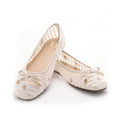 Berrybenka รองเท้าผู้หญิง รุ่น Sofia Marvie Embroidery Lace Flat รองเท้าตาข่าย ปักลาย ส้นแบนหัวมน (สี Ivory)